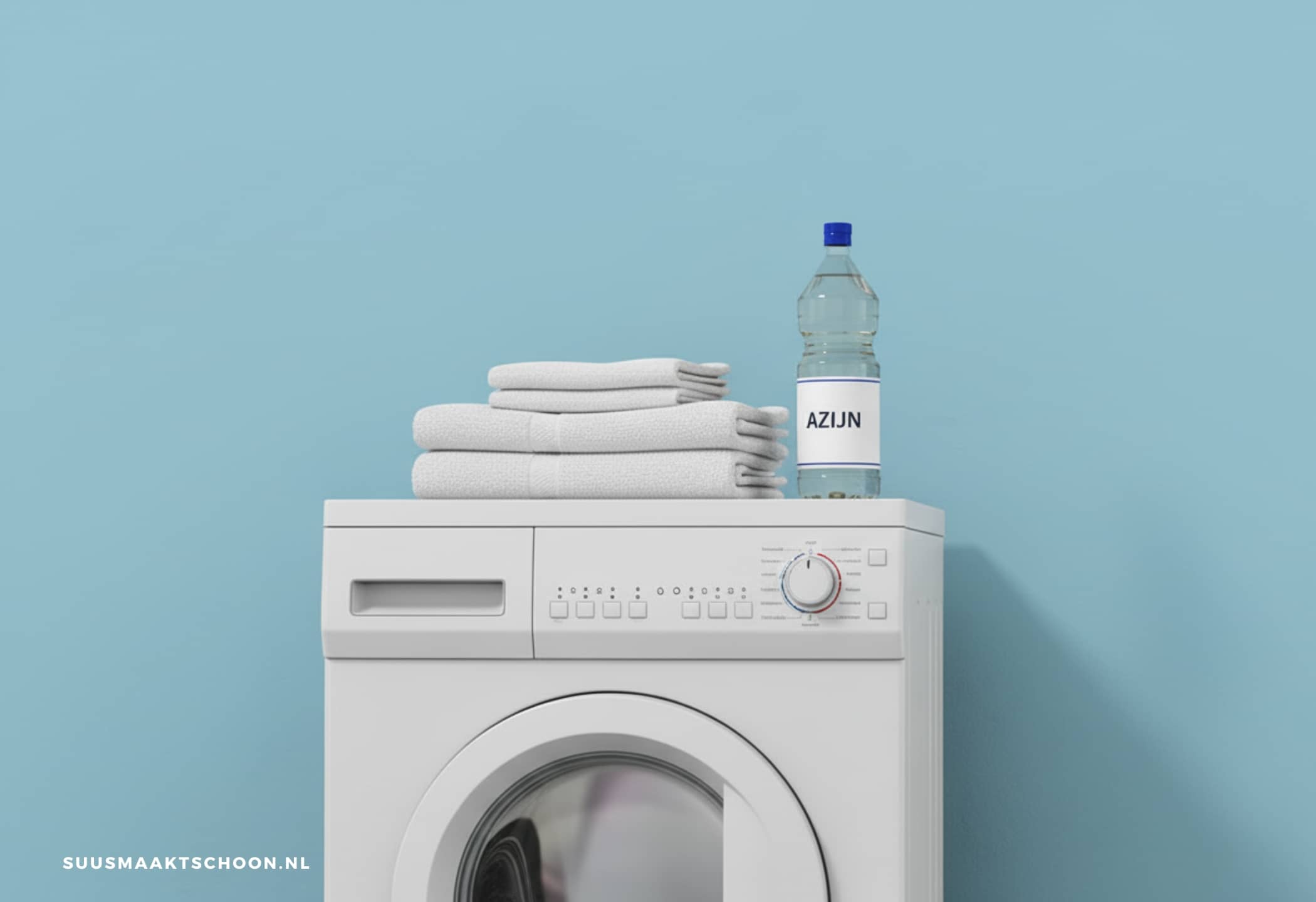 Wasmachine met handdoeken en azijn: azijn bij het wasgoed