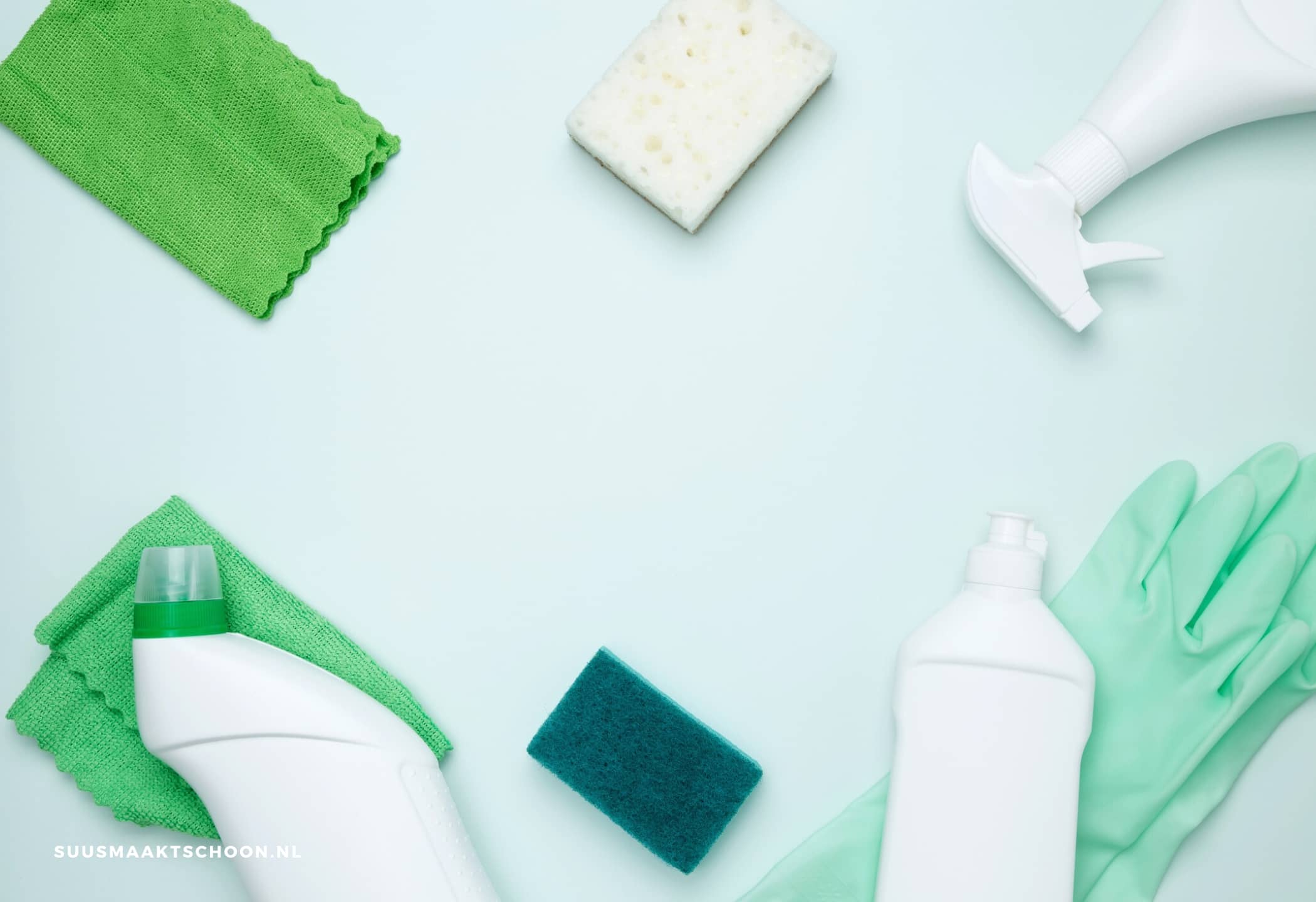 schoonmaken met bleek: schoonmaakbenodigdheden