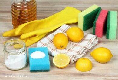 schoonmaken met zout: huishoudhandschoenen en andere schoonmaakmiddelen