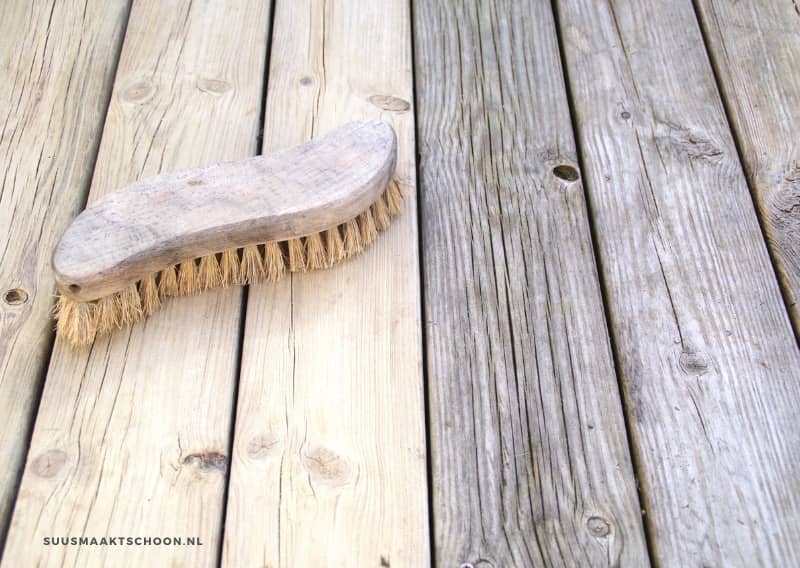 houten terras schoonmaken
