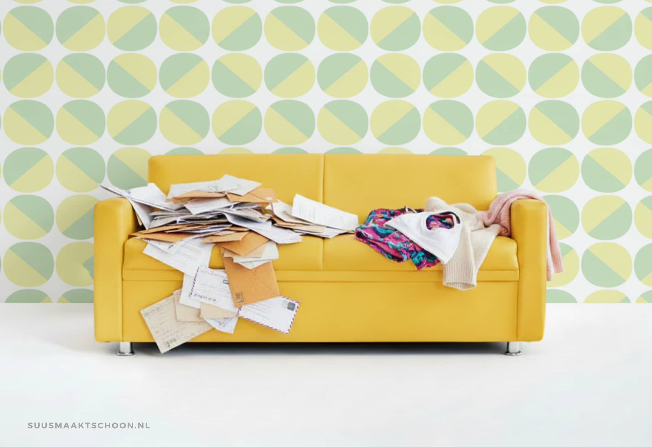 Voor het geval dat spullen op een bank