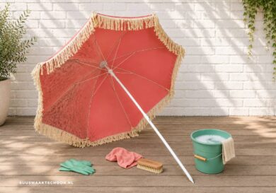 parasoldoek schoonmaken